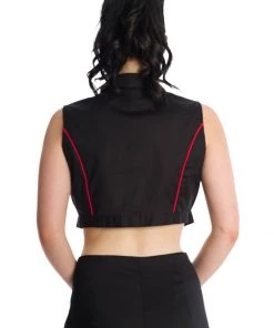 Banned Death By Skull Cherry 50's Blouse Black