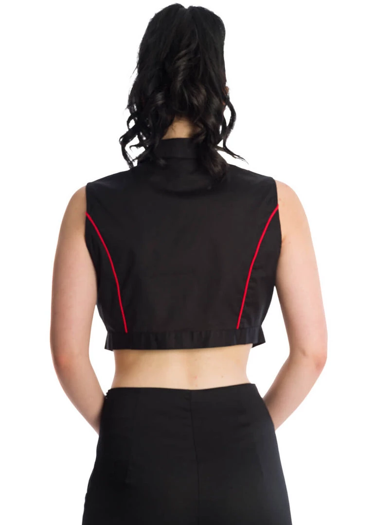 Banned Death By Skull Cherry 50's Blouse Black