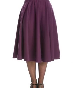 Banned Di Di 40's Swing Skirt Aubergine