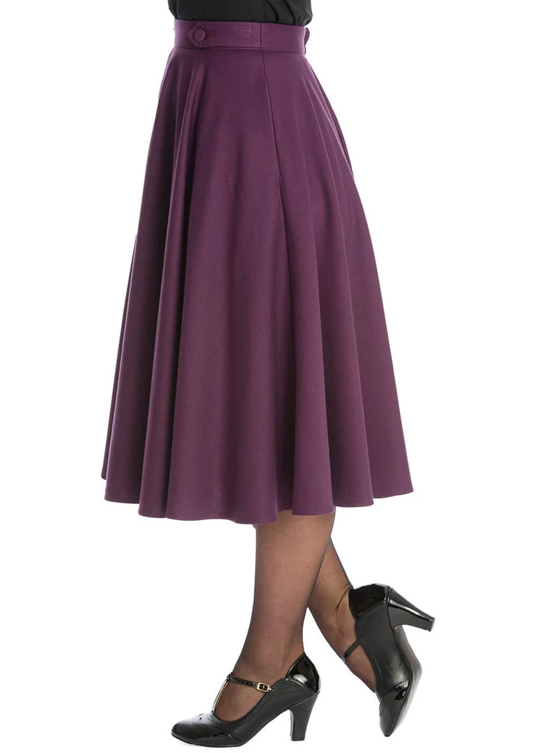 Banned Di Di 40's Swing Skirt Aubergine