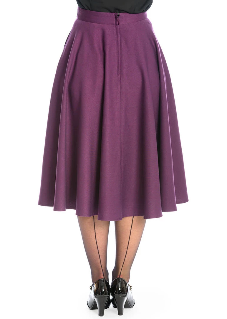 Banned Di Di 40's Swing Skirt Aubergine