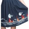 New In Banned Summer Sail 50's Swing Skirt Navy