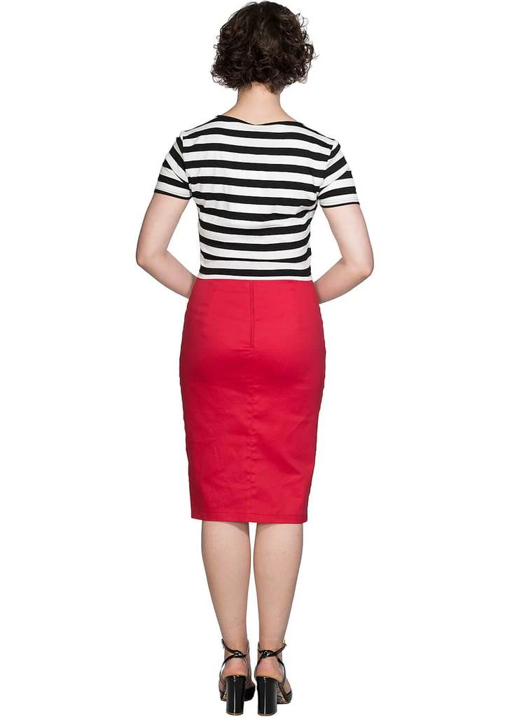 New In Banned Love Me Every Day 50's Pencil Skirt Red
