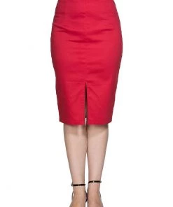 New In Banned Love Me Every Day 50's Pencil Skirt Red