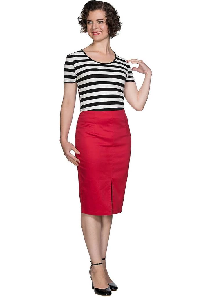 New In Banned Love Me Every Day 50's Pencil Skirt Red