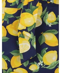 New In Banned Lemon 50's Pencil Skirt Navy