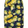 New In Banned Lemon 50's Pencil Skirt Navy