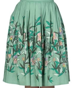 New In Banned Oriental Tiger 40's Swing Skirt Mint