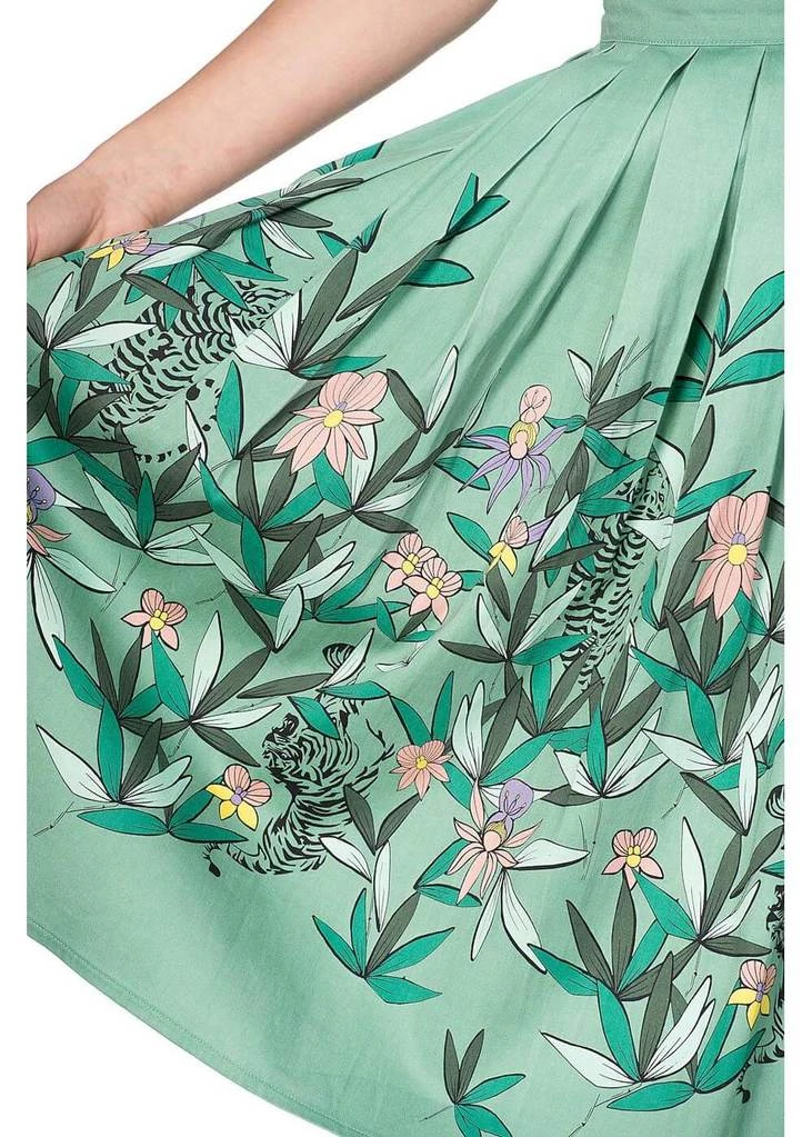 New In Banned Oriental Tiger 40's Swing Skirt Mint