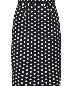 Banned Polkadot Frill 50's Pencil Skirt Black New In