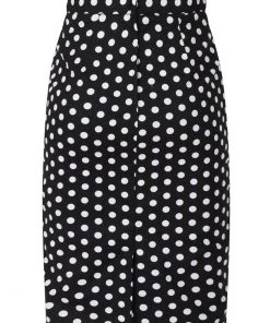 Banned Polkadot Frill 50's Pencil Skirt Black New In
