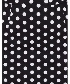 Banned Polkadot Frill 50's Pencil Skirt Black New In