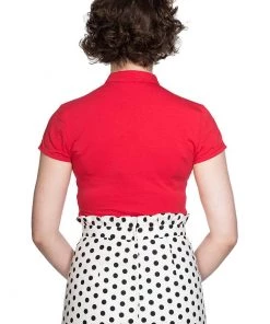 Banned Polkadot Frill 50's Pencil Skirt White New In