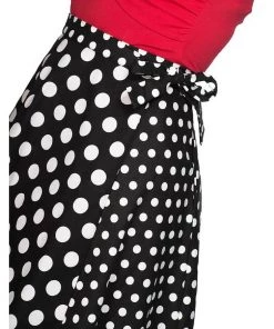 Banned Polka Mix 50's Wrap Swing Skirt Black New In