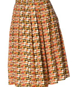New In Banned Purrrfect Cat 60's Swing Skirt Mustard