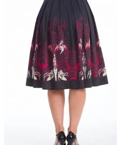 Banned Vixens Spider 50's Swing Skirt Black