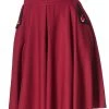 Banned Foxy 40's Swing Skirt Burgundy New In