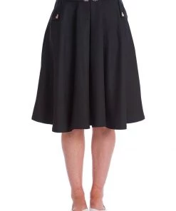 New In Banned Bunny Hop 40's Swing Skirt Black