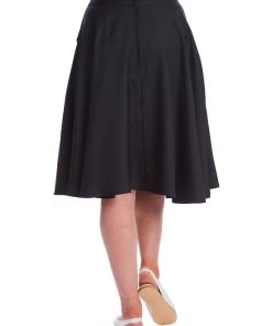 New In Banned Bunny Hop 40's Swing Skirt Black
