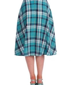 Banned Treat Me Tartan 50's Swing Skirt Mint