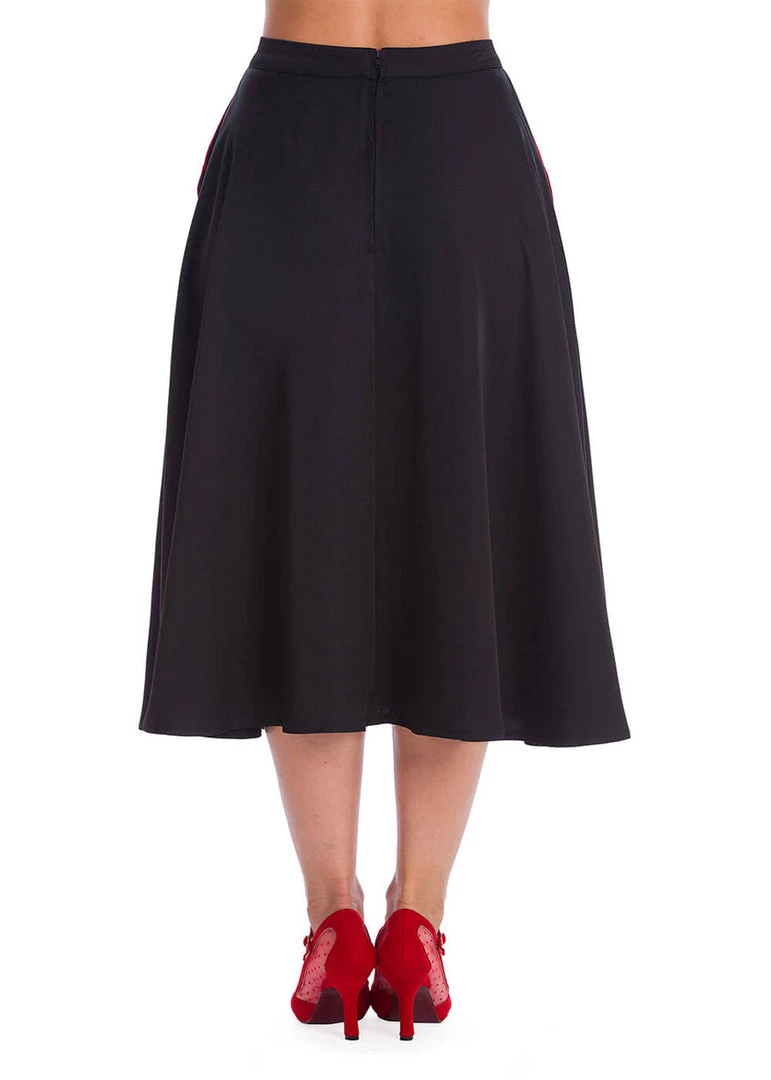 Banned Good Vs. Bad Devil 50's Swing Skirt Black