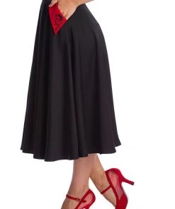 Banned Good Vs. Bad Devil 50's Swing Skirt Black