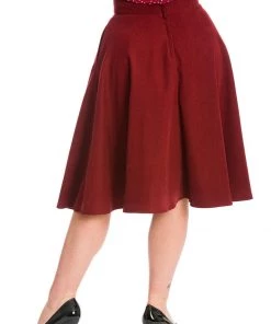 Banned I'm Yours 50's Swing Skirt Burgundy New In