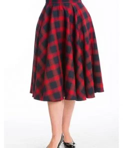 Banned Tartan 50's Swing Skirt Red