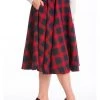Banned Tartan 50's Swing Skirt Red