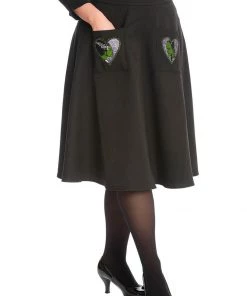 Banned Made For Each Other Frankenstein 50's Swing Skirt In Black New In