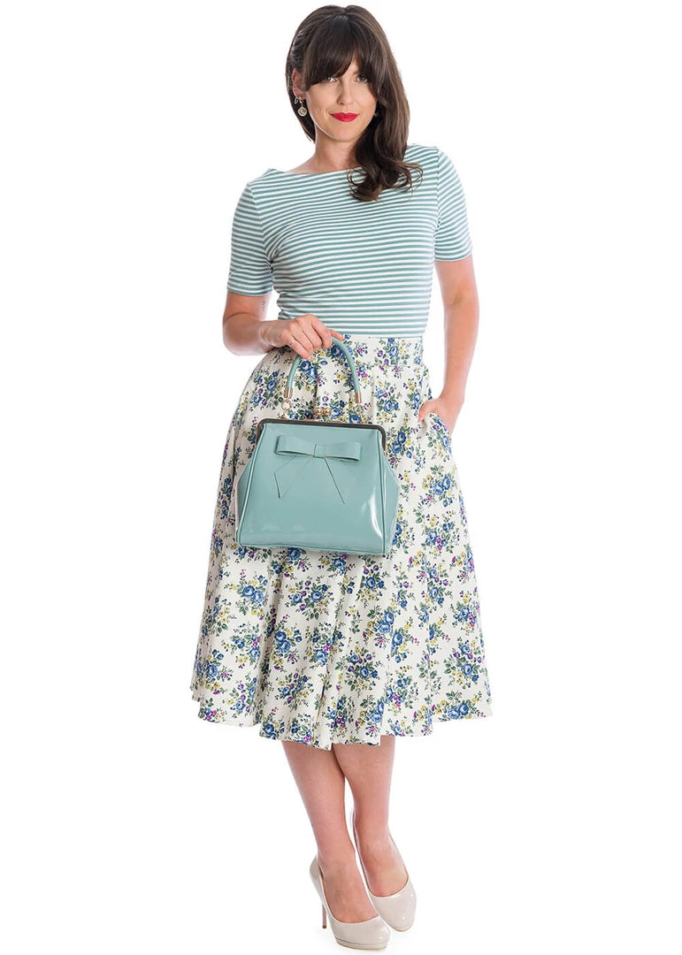 Banned Wild Flower 50's Swing Skirt Green