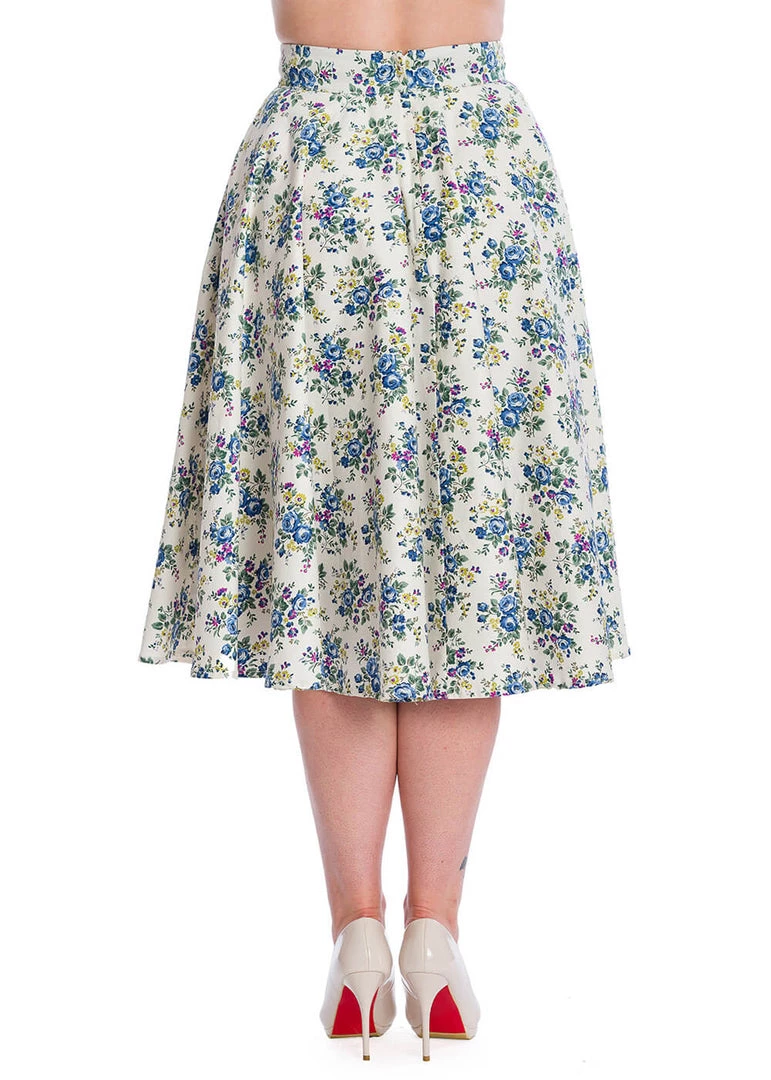 Banned Wild Flower 50's Swing Skirt Green