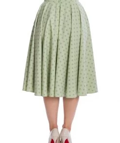 Banned Dot Days Polkadot 50's Swing Skirt Green