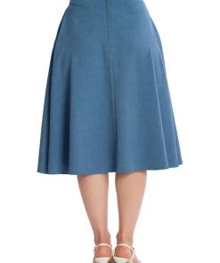 Banned Summer Staple 50's Swing Skirt Blue New In