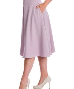 New In Banned Summer Staple 50's Swing Skirt Lilac Purple