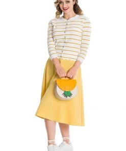 Banned Summer Staple 50's Swing Skirt Mustard New In