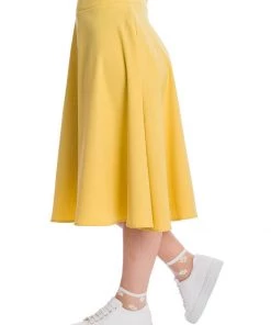 Banned Summer Staple 50's Swing Skirt Mustard New In
