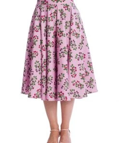 New In Banned Summer Berry 50's Swing Skirt Lilac Purple