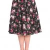 New In Banned Fleur De Nuit 50's Swing Skirt Black