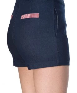 New In Banned Diner Days 50's Shorts Dark Blue