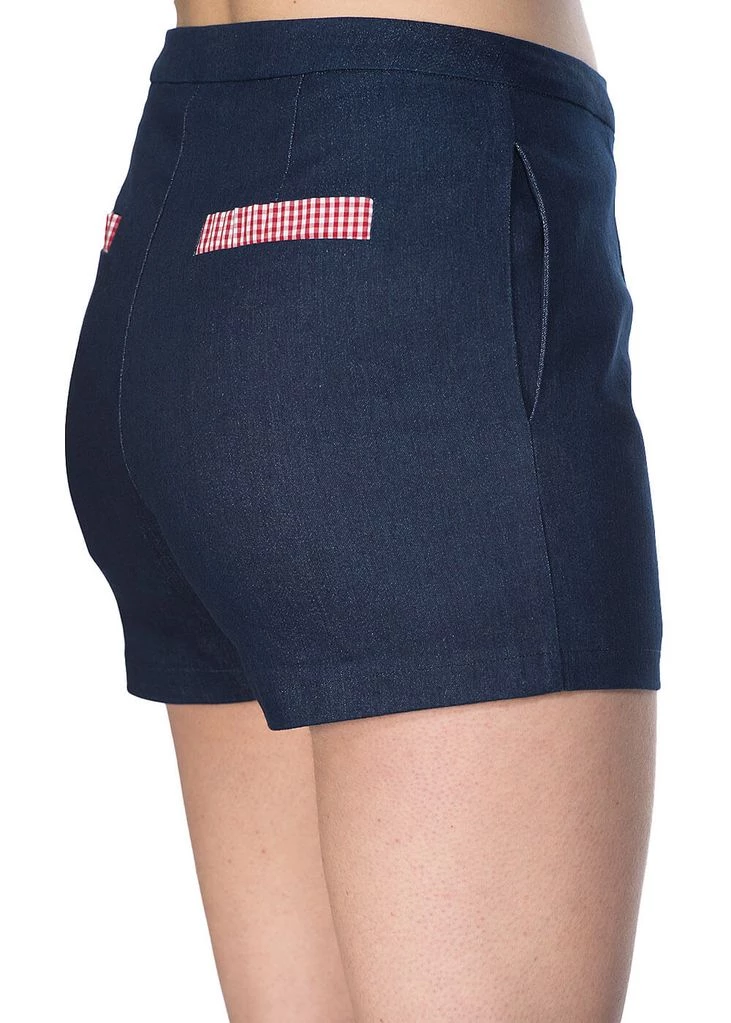 New In Banned Diner Days 50's Shorts Dark Blue