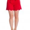 Banned Ahoy Scallop 50's Shorts Red New In