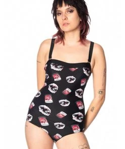 New In Banned Glampire Swimsuit Black