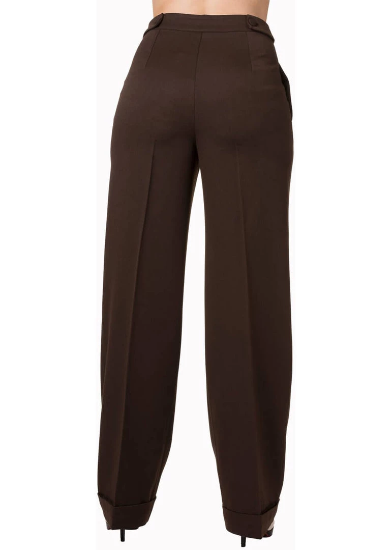 Banned Party On 40's Pantalon Trousers Brown New In