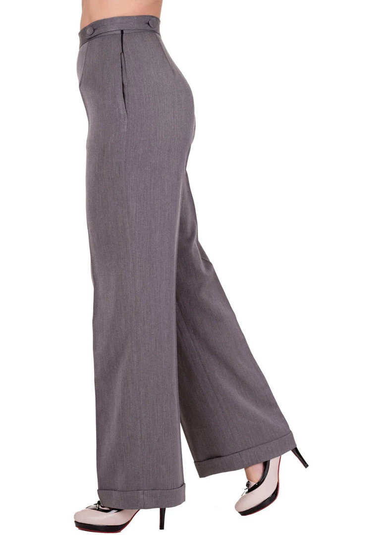 New In Banned Party On 40's Pantalon Trousers Grey