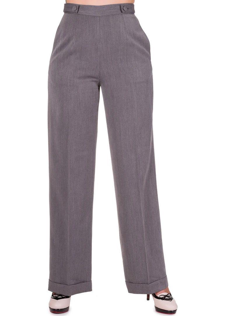 New In Banned Party On 40's Pantalon Trousers Grey