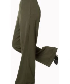 Banned Party On 40's Pantalon Trousers Dark Green New In