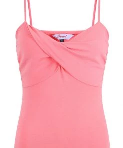 New In Banned Wrap Front 50's Top Coral
