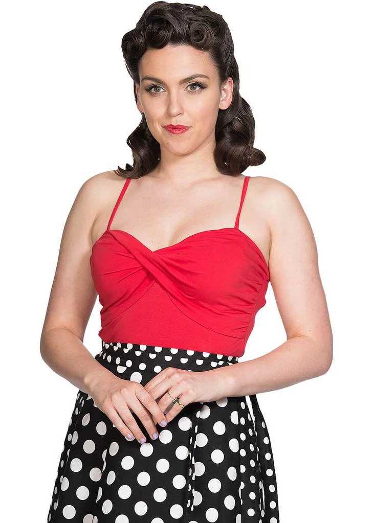 New In Banned Wrap Front 50's Top Red