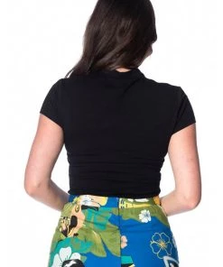 Banned Mandarin Collar 40's Top Black New In